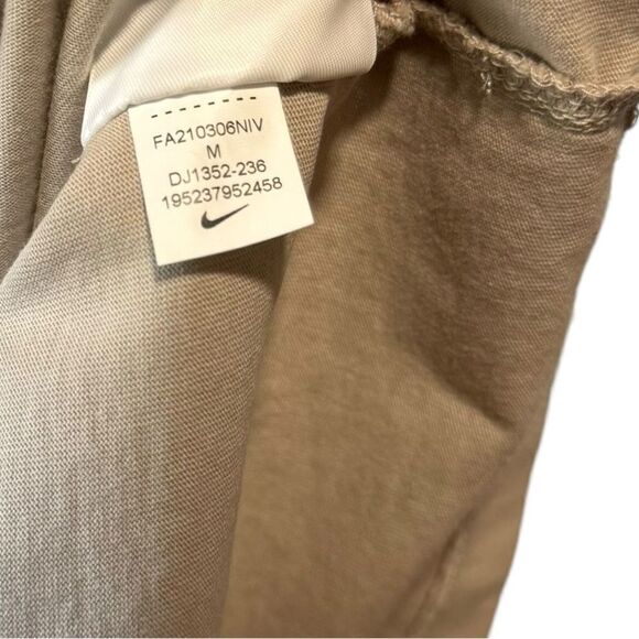 Nike Power Love Sport Crewneck Short Sleeve Loose Fit T-Shirt Beige Tan - Picture 8 of 9